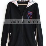 Comfortable Winter Long Sleeve Girls Thick Hoody Coat Back With Hat Made in China thumbnail-6