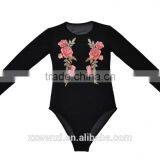 Sexy Teddy Linger Tank Top Crop Top Embroidery Transparent T-shirt Long Sleeve Jumpsuit Lingerie Conjoined Underwear thumbnail-6