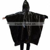 Logo Printed Black Disposable Raincoat Rain Poncho With Hood thumbnail-1
