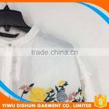 Good Quality Fashion Cutting Embroidery Woman Top Wide Sleeve o Neck Casual Blouse Design Images thumbnail-5