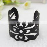2015 Jewelry Gunmetal Hollow Flower Cuff Bangle for Girls thumbnail-1