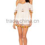MGOO Latest Design Blank Women Chiffon Shorts Custom Your Logo Casual Shorts With Tassels thumbnail-5