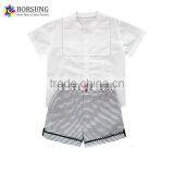 2PCS Children Frocks Designs Cotton/Linen Shorts Outfits Kids Clothes Sets Baby Boys Boutique Clothing Sets thumbnail-1