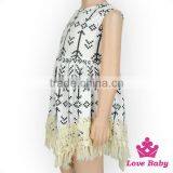 48BQA142 Lovebaby FAUX SUEDE Fabric Printed Kinds Of Pattern Sleeveless With Gilrs Accessory Tassel Dress thumbnail-4