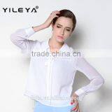 Cute Collar Designed Fashionable Casual Long Sleeve Women Fashion Blouse Shirts thumbnail-3