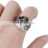 Titanium Steel Unadjustable Rings Gold Tone Antique Gold Antique Silver Skull thumbnail-3