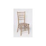 Modern Beige Wood Chiavari Chair , UV Protection Metallic Wooden Chair