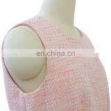 Fashion Sexy Pink Sleeveless Tweed Dress for Women thumbnail-2