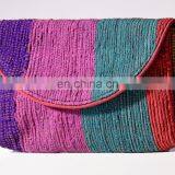 Indian Lastest Cotton Chindi Stripe Shoulder Clutch Bag Hippie Throw Sling Women Purse thumbnail-1