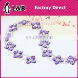 2016 Purple Sewing Glass Rhinestone Chain/Trimming Crystal Fancy Rhinestone Trimming