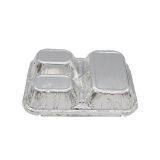 Disposable 4 Compartment Aluminum Foil Meal Tray With Lid thumbnail-5