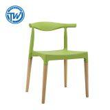 DC-6005 Topwell Hot Sale Plastic Chair With Wooden Legs Dining Chair Round Back Chair