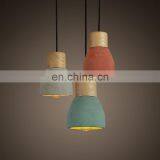 Industrial Concrete+wood Pendant Lamp Led Dining Room Pendant Light thumbnail-6