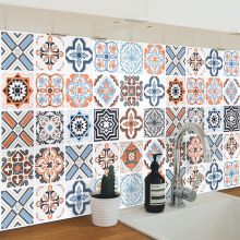 Bohemian design adornment namely peel namely wallpaper, 40.64 cm x 300.00 cm color strip sticks ceramic tile namely removable from the sticky wallpaper wallpaper splash plate wall decals vinyl film wall cover applies to the kitchen