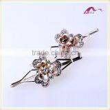 New Arrival Charming Designs Wedding Ornaments Metal Colorful Glass Heart Flower Hair Grips Crystal Dotted Hair Clips For Gifts thumbnail-2