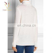 Women Solid Color Turtle Neck Cashmere Knit Pullover Sweater thumbnail-1
