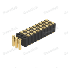 Dnenlink 2.00mm Pitch Triple Row r H4.0mm Concave Contact Straight SMT Type Female Header PogoPin Header thumbnail-3