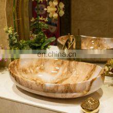 European Style Marbling Ceramic Art Basin Bathroom Wash Basin