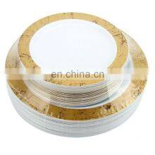 Best Selling 7 / 10 Inch Round Gold Rim Plastic Plate thumbnail-3