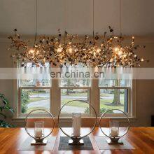 Indoor Dandelion Crystal Pendant Lights Luxury LED Gold Chandeliers Hanging Lamps thumbnail-4