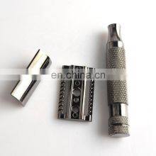 High Quality Stainless Steel Metal Black Barber Straight Double Edge Blades Shaving Safety Razor thumbnail-2