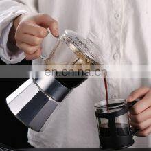 Heat Resistant Double-filtered Silver French Press Coffee Moka Espresso Coffee Pot Maker Coffee Maker thumbnail-3
