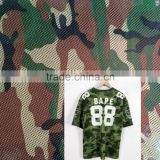breathable 100% polyester camouflage mesh knit fabric