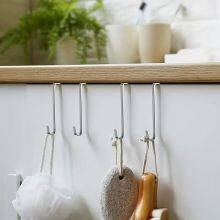 Over The Door Hooks, Door Hanger Hook Fits Door Widths, Reversible Metal Door Hooks for Hanging Clothes, Coats, Towels, Shoe Organizers thumbnail-5