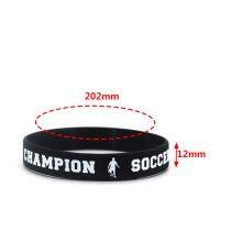Factory Price in Stock Football Match Striped Design As a Set Printed Champion Big Stretch Soccer Sport Silicone Bracelet thumbnail-3