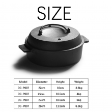 Roast Sweet Potato Pot Household Cast Iron Roast Dish Barbecue Frying Pan Pre-seasoned Potato Casserole Dutch Oven Cookwares thumbnail-2