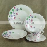 10.5 inch sunshine shape new bone china colorful flower decorated price competitive Hebei factory 20PCS ceramic dinnerware set