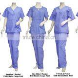 Customized High Quality Navy Hospital Scrubs , Uniform Manufacturer With Polyester/cotton Material