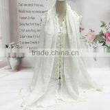 Good Quality New Embroidery Pattern Plain Cotton Linen Scarf Shawl thumbnail-3