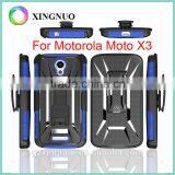 Rugged Armor Holster Case Cover Case for Moto X3 With Kickstand and Locking Belt Swivel Clip thumbnail-1