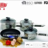 Silicon Handle 18/8 Stainless Steel Cookware with Induction Bottom