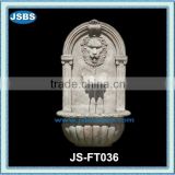 indoor stone carved lion head wall fountain