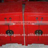 Chinese Antique Furniture Colorful Black/green/red One Drawer Two Door Bedside Cabinet thumbnail-1