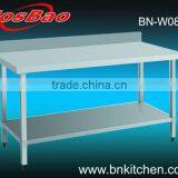 Kitchen Equipment Stainless Steel Work Bench With Under Shelf & Backsplash