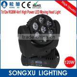 Foshan Factory RGBW 7x12w 4in1 High Power LED Moving Head Light Competitive Price DJ Light Stage Light thumbnail-2