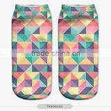 Fashion Diamonds Foot Wear High Quality 3d Digital Full Print Colorful Ankle Socks Sports Unisex Custom Hot Sale Stretch Spandex thumbnail-2