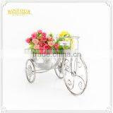 White Bike Flower Basket for Indoor Decoration thumbnail-3