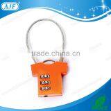 AJF 3 Digits Promotional T-shirt Shaped Luggage Travel Combination Padlock thumbnail-3