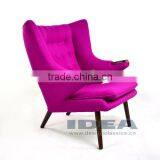 Replica Hans J Wegner Papa Bear Chair - Pink Fabric thumbnail-3