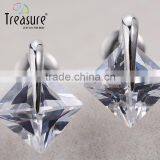 Body Jewelry Geometric Zircon Copper Link Chain Necklace and Earring Jewelry Set for Braide thumbnail-3