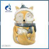 Good Quality 3D Ceramic Fox Christmas Animal Cookie Jars