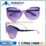 Special Design New Style Transparent Purple Acetate Front Sun Glasses With Metal and Decoration With Many Stone
