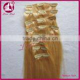 Overnight Shipping Cheap 100% Peruvian Human Virgin Blonde Hair Clip in Hair Extensions for White Women thumbnail-2
