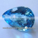 blue topaz loose pear stones, Certified Planetary Stone USA, pear briolitte gemstone