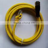 M12 to CAT5E CAT6 4 Pin 8 Pin Pair Twisted Yellow Pvc Cable