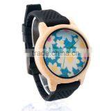 Hot Sale Type Silicone Strap Wrist Watches for Female and Male Wood Watch With Your Logo thumbnail-2